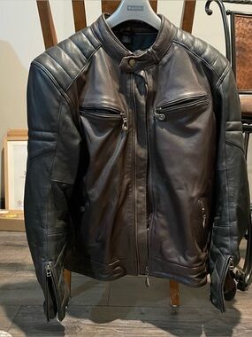 Men’s Leather Motorcycle Jacket XL